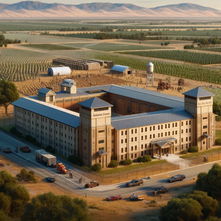 San Joaquin County Honor Farm Jail with low-rise buildings and open spaces.