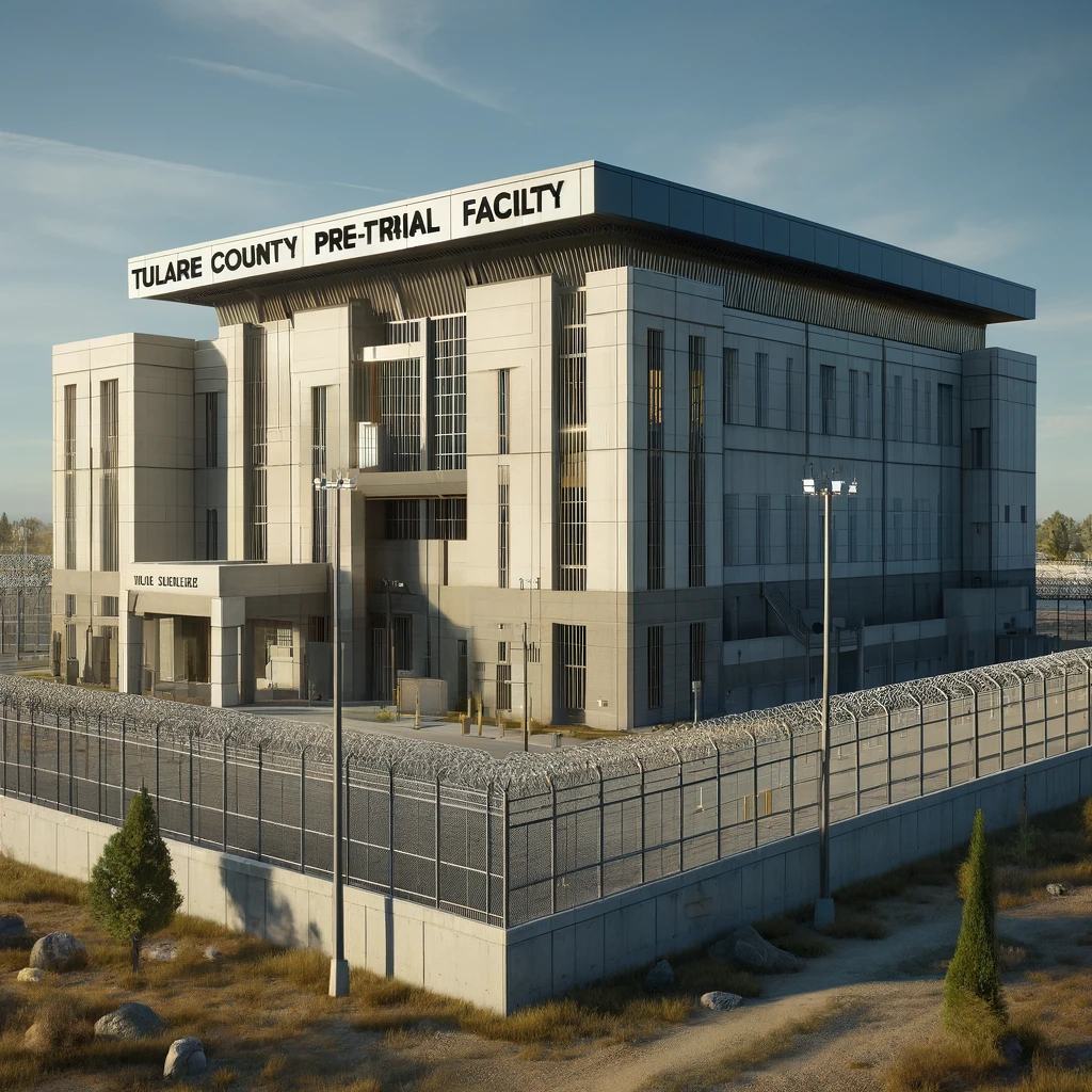 Modern and secure, the Tulare County Pre-Trial Facility stands under the clear skies, showcasing its robust architecture and security features.