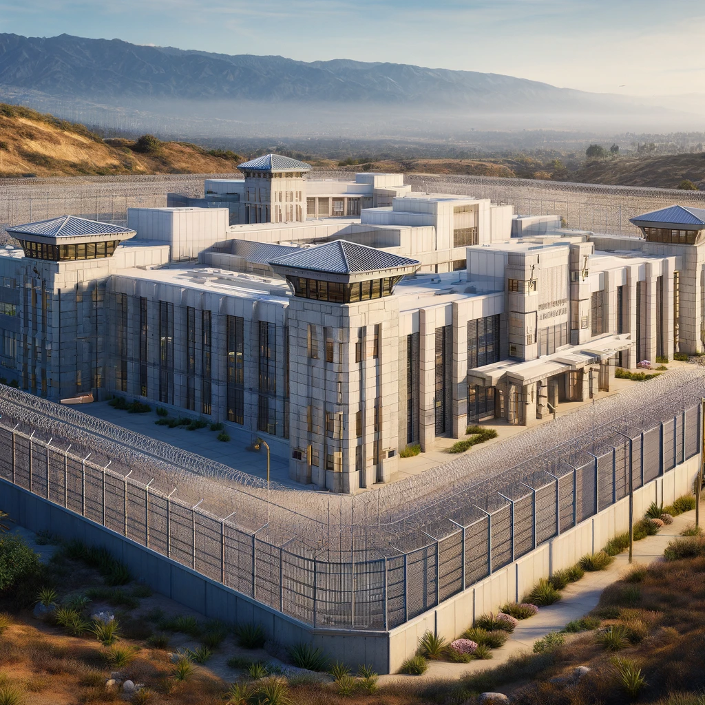 Santa Barbara County Main Jail, featuring a modern correctional facility constructed from stone and concrete. 